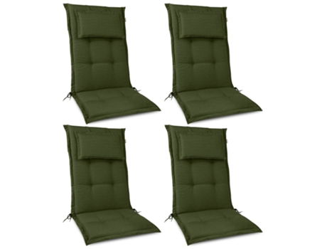Highlux Hl Almofada para Cadeira Alta 120X52X7Cm Verde Escuro 4 Peças B BEAUTISSU