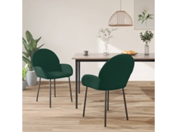 Vidaxl Cadeiras De Jantar 2 Pcs Veludo Verde-escuro