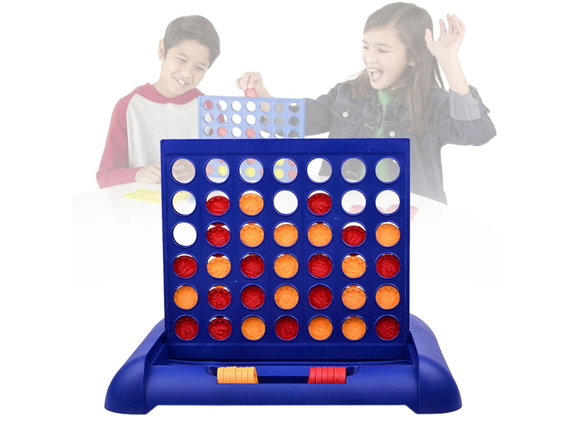 Primerox jogo de Tabuleiro Quatro em Linha Clássico Brinquedo Família para Crianças e Adultos