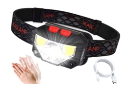 Lanterna De Cabeça Recarregável, Farol De Led À Prova D'água Super Brilhante E Leve Com 6 Modos De Luz, Farol De Controle De Sensor De Movim