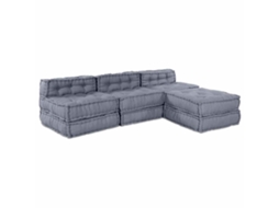 Vidaxl Unidade De Sofá Modular Tecido Cinzento 210 X 140 X 56 Cm