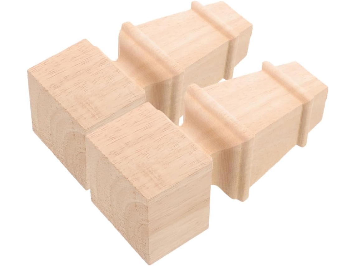 Conjunto De 2 Pés Madeira Maciça Para Móveis, Ideais Para Cadeiras, Escrivaninhas, Cômodas, Armários E Sofás
