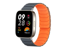 Bracelete para Redmi Watch 3 Silicone Magnético Cinza Laranja XIAOMOYU