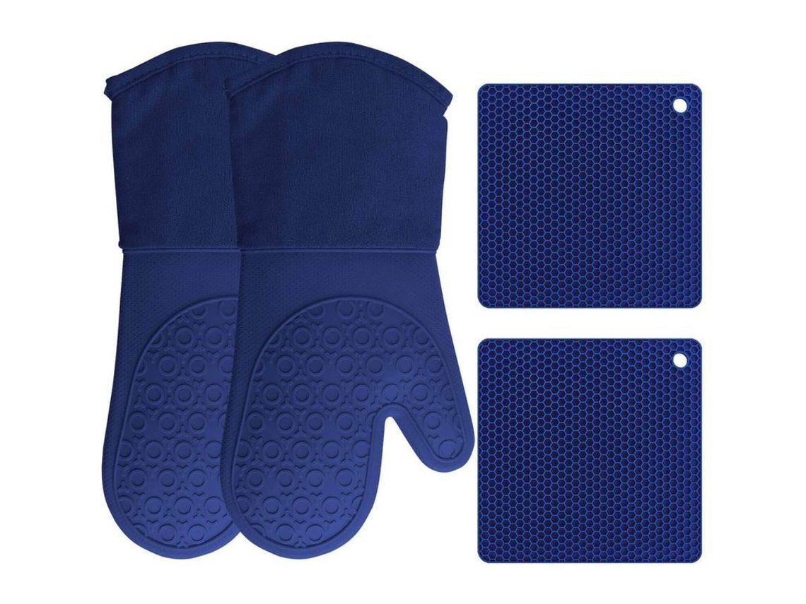 Conjunto de 4 luvas de silicone Nova Line para forno e suporte