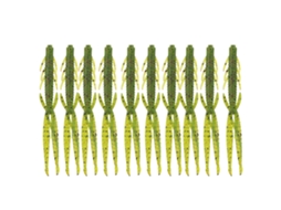 Soft Lure (uv Fish Attracting, Salted Shrimp Flavor) Freshwater Trout Bass Soft Worm Bait Green Translucent Fine Scale Shrimp 10-pack