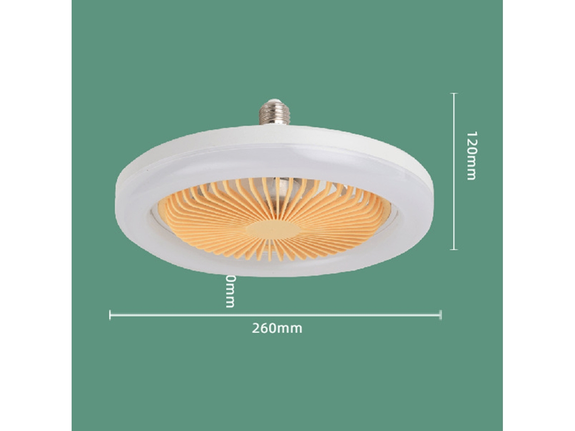 Ventilador de teto com lâmpada (30 W, luz branca, modelo com soquete E27)
