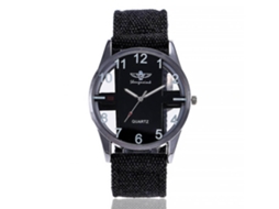 Reloj De Muñeca De Aleación Redondo Con Esfera Hueca De Moda Shangmeimk (negro)