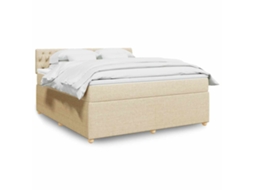 Vidaxl Cama Com Molas/colchão 180x200 Cm Tecido Cor Creme