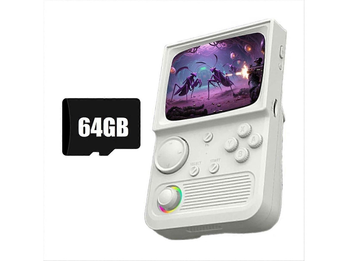 Console de Jogos Portátil Retrô R36t 64g 15000 Jogos Branco GOKOCO