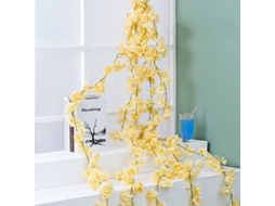 Videira Artificial Cerejeira Sakura 1,8m 135 Flores Decoração Casa Escritório Champagne
