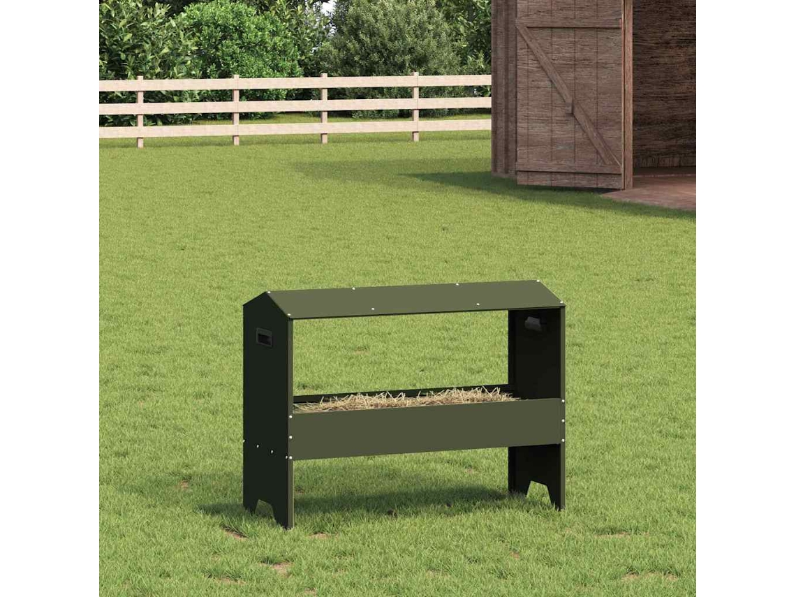 Vidaxl Trincheira Para Alimentação De Gado Verde-azeitona 15 Kg