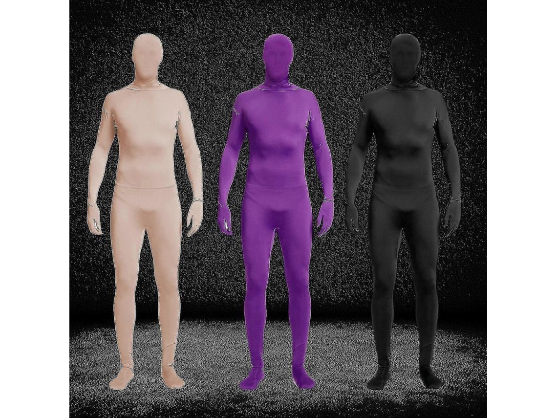 Traje De Corpo Inteiro Esticado Com Zíper Na Espalda - 11 Cores Para Festas E Eventos Divertidos Azul