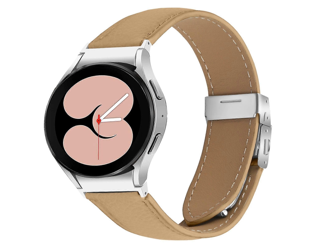 Pulseira De Couro Com Textura De Lichia E Fecho De Liberação Rápida Em Prata, Estilo Tartaruga, Para Samsung Galaxy Watch 7 (40/44 Mm).