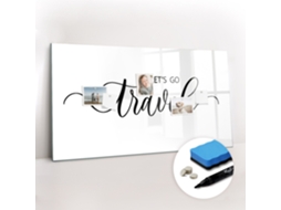 Quadro Magnético Decorativo Inscrição "viagem" Para O Escritório Espelharte (120x60 Cm)