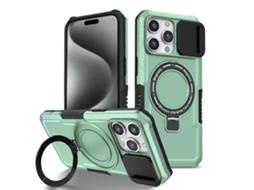 Capa Zruxe Compativel Com Iphone 15 Pro (sliding Camshield - Magsafe - Tpu - Pc - Azul Claro)