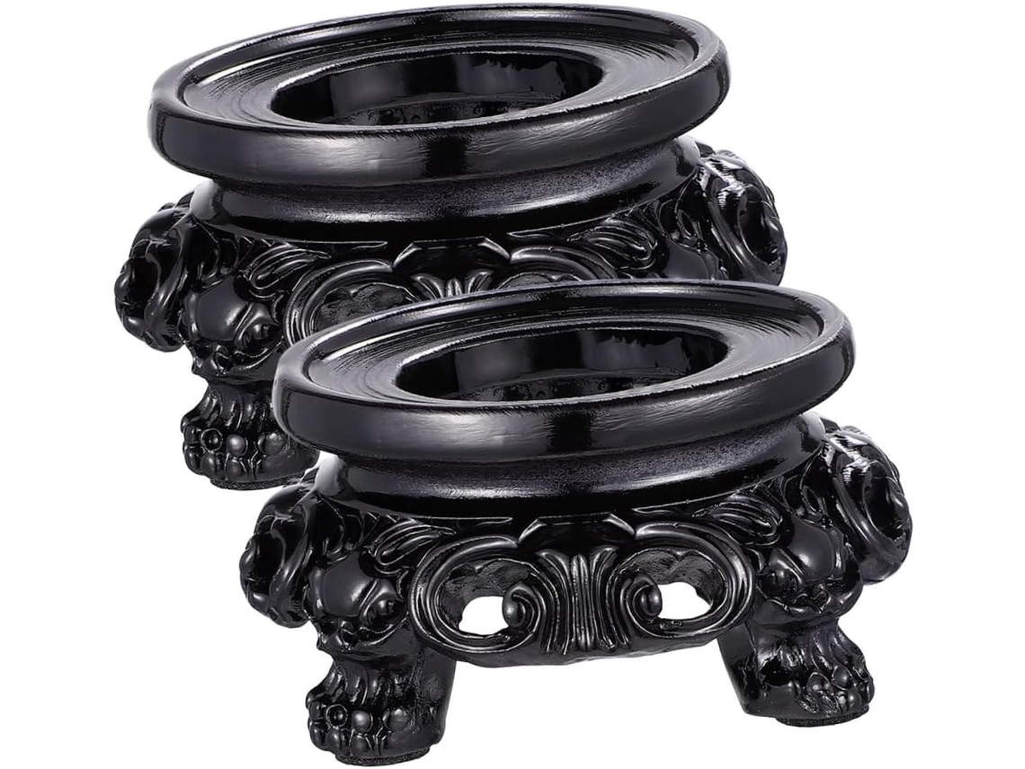 Bolas De Cristal Resina Preta Ocas, Tamanho 3, Base Para Exibir Esferas E Orbes Decorativas, 2 Peças, Para Decoração De