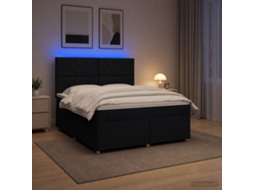 Vidaxl Cama Box Spring Com Colchão Preto 180 X 200 Cm Tecido