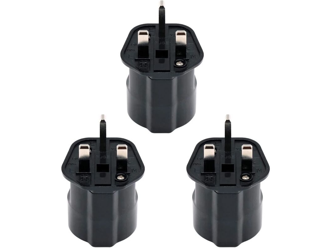 Adaptador Ue Para Reino Unido/hong Kong/singapura/emirados Árabes Unidos/arábia Saudita Com Fusível De 13a E Proteção Segurança