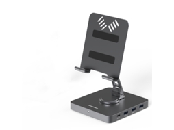 Yizhood Hub Tipo C de Alumínio HDMI PD USB3.0 3 Portas Tipo C Docking Station para Leitor TF/SD 9 em 1 Celular Dual Holder Hub Cinza