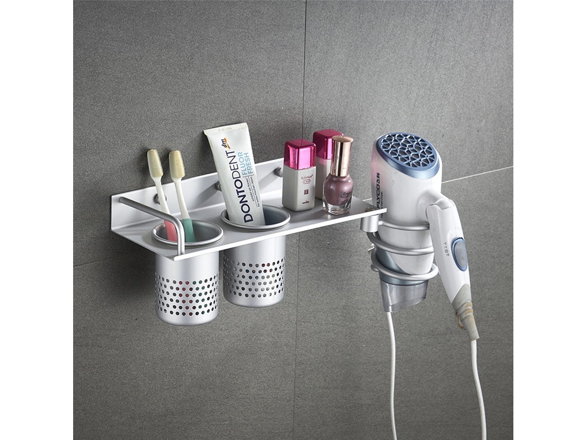 Suporte de Parede AQUAFORGE para Secador de Cabelo, Multifuncional e Perfurado