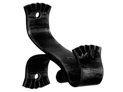 Soporte forja ø 20 mm. ola largo negro   juego 2 piezas