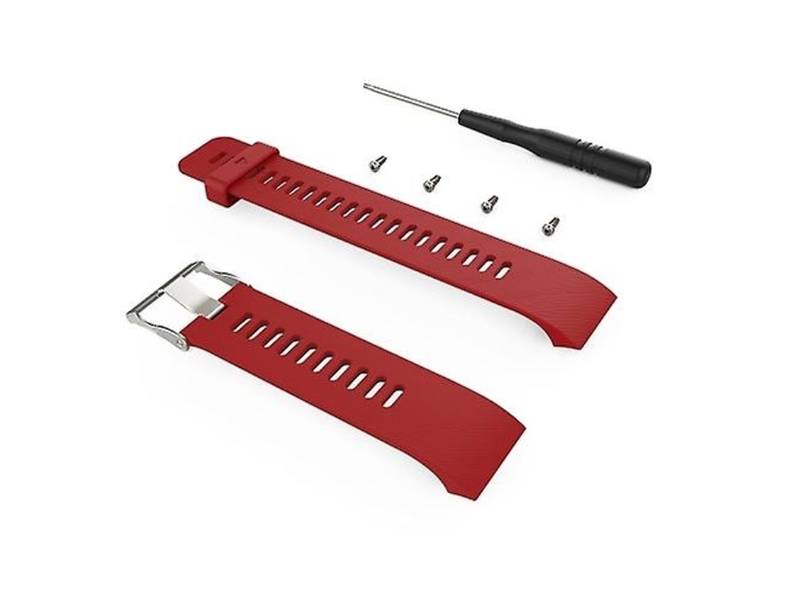 Pulseira De Relógio Lurelia Para Garmin Forerunner 30 / 35 Em Silicone Vermelha