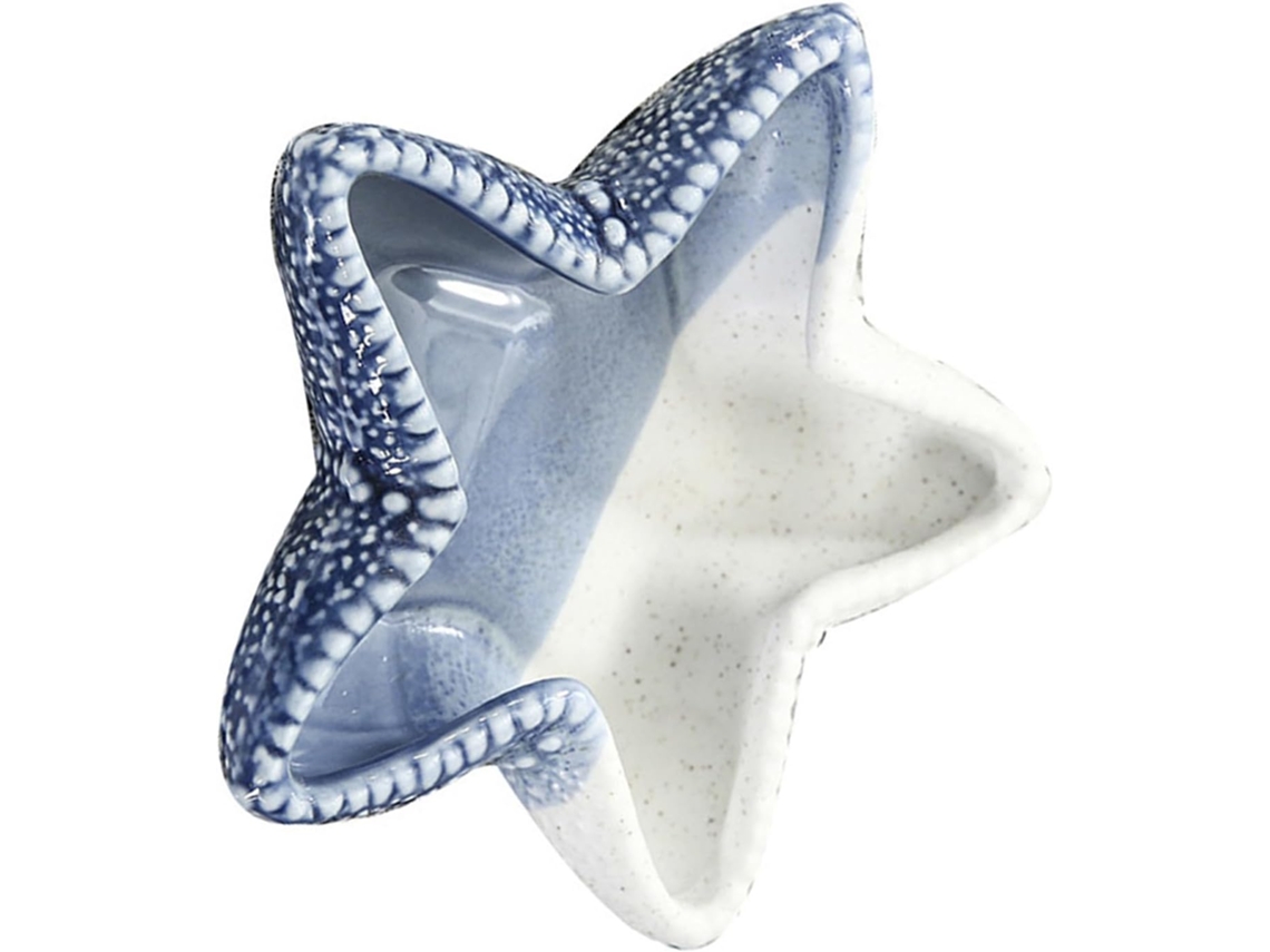 Prato Pequeno De Cerâmica Azul Nuobesty Para Armazenamento, Bandeja Decorativa Em Formato De Estrela-do-mar.