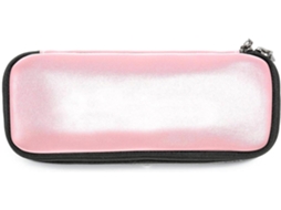 Estojo para lápis com estampa rosa claro, grande capacidade, ideal para organizar marcadores e maquiagem.