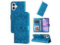 Capa Para Iphone 17 Em Couro Com Girassol Em Relevo