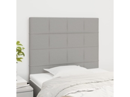 Vidaxl Cabeceira Cinza Claro 80x5x118/128 Cm Tecido