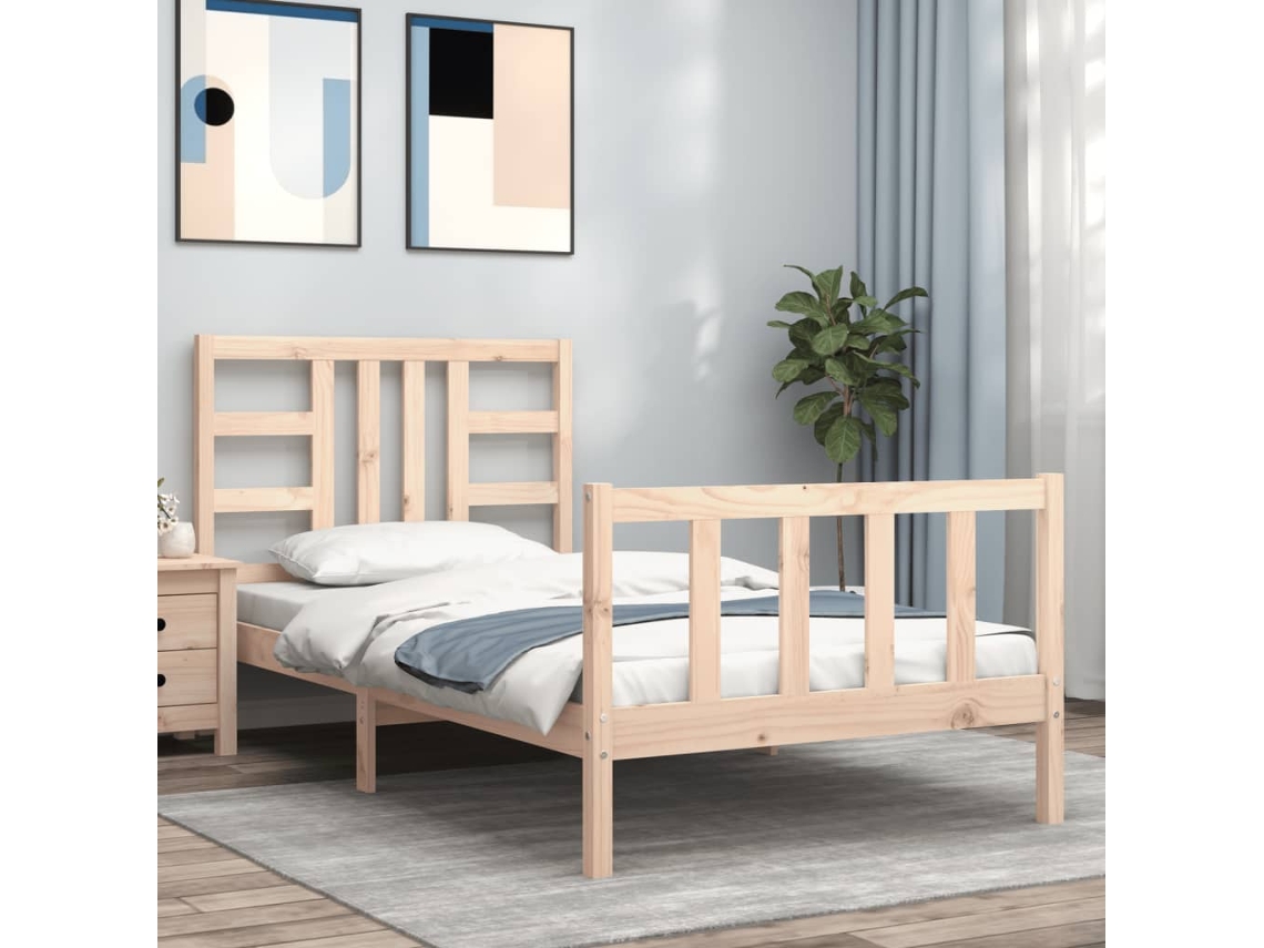 Cama Sem Colchão 100x200 Cm Madeira De Pinho Maciça