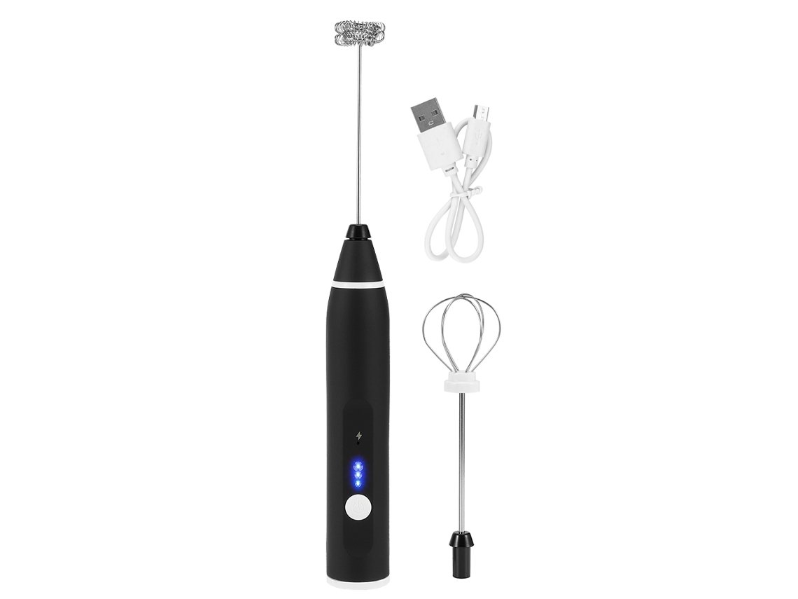 Batedor De Leite Elétrico Recarregável Via Usb Com 3 Velocidades, Batedor De Café Portátil E Batedor De Ovos