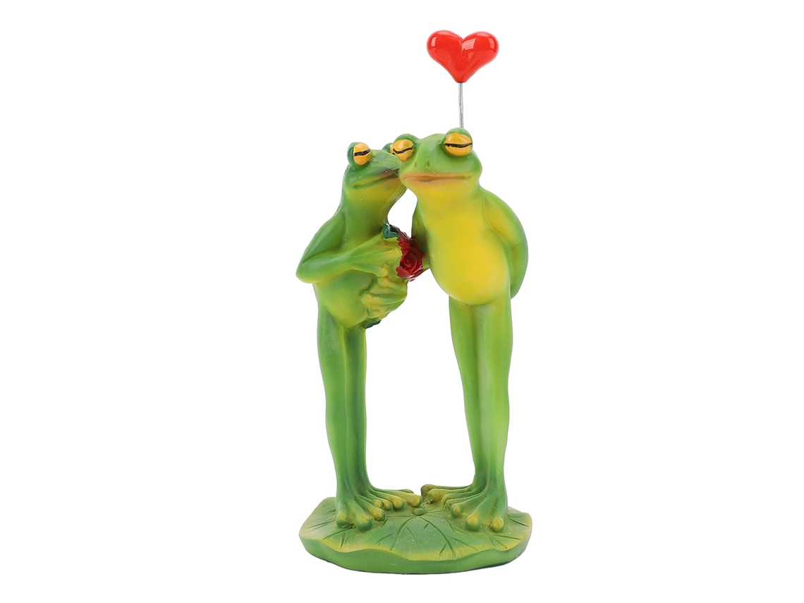 Figura Decorativa 3d Sapo Casal Ornamental