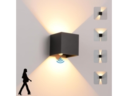 Luminária De Parede Led 12w Para Ambientes Internos/externos Com Sensor De Movimento, Luminária De Parede Moderna Branca Zeuxo
