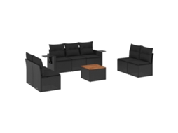 Garden Sofa Set, Garden Sofa Sets Vidaxl Preto Rattan / Vime (n/a)