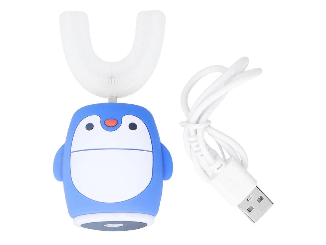 Escova de Dentes Elétrica Infantil Desenho Animado, Fofa em Formato U, Ferramenta Higiene Bu Cal GOKOCO (azul)