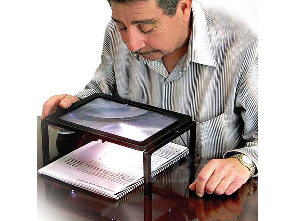 Laxiscreed Lupa De Mão Grande A4 Com Led E Ampliação 3x Para Detailed Work