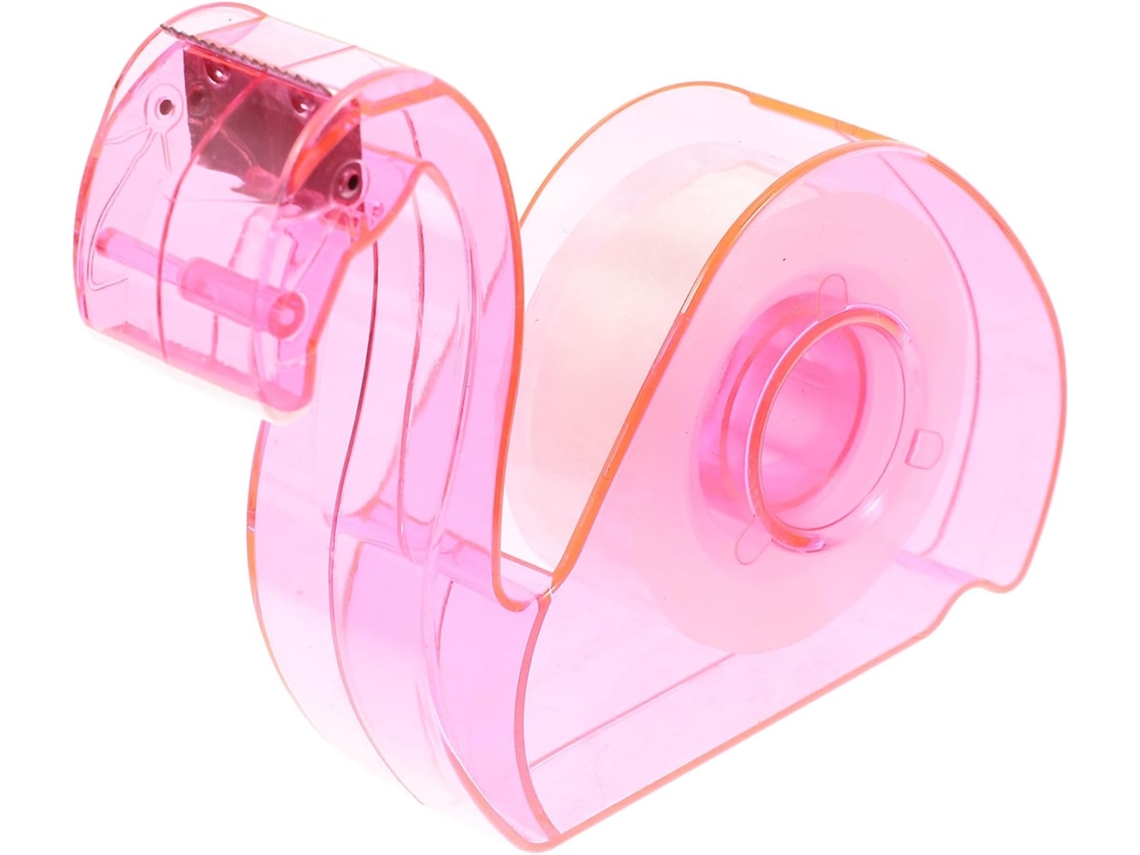 Dispensador portátil de fita adesiva de mesa, rosa, cortador de plástico sem rebarbas para álbuns de recortes E