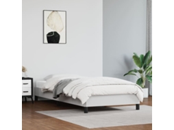 Vidaxl Estrutura De Cama 90x200 Cm Couro Artificial Branco