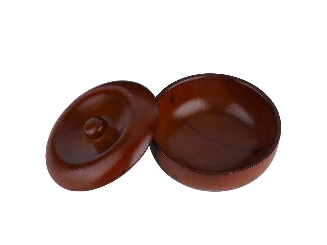 Bacia De Barbear Em Madeira De Borracha Para Homem Com Tampa Para Creme De Barbear E Espuma