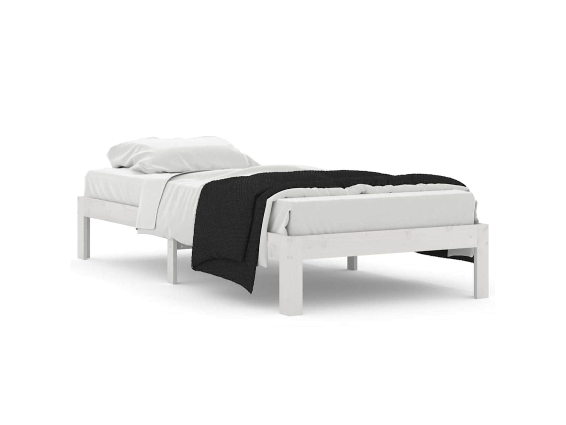 Bed Frame, Bed Frames Vidaxl Branco Madeira De Pinho (90 X 200 Cm)