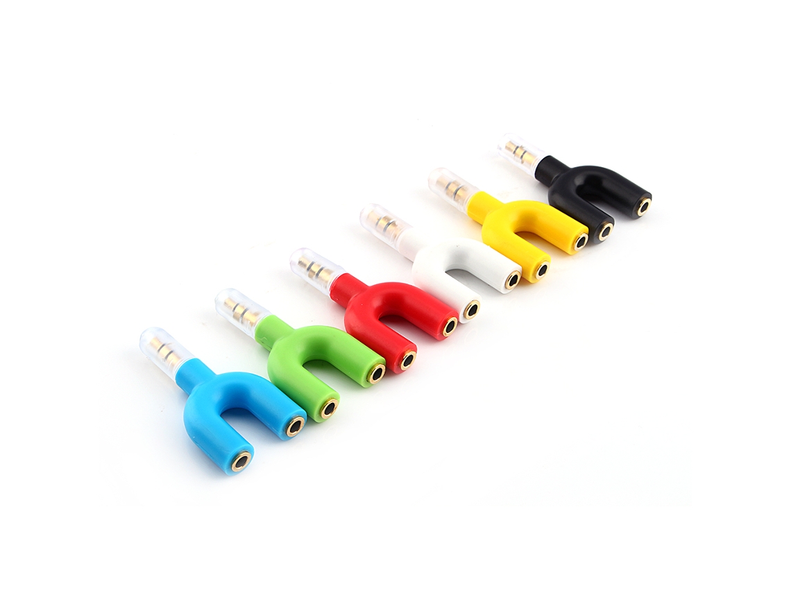 Divisor de Fones de Ouvido EOOCOO (interface de 3.5mm, em U Colorido)