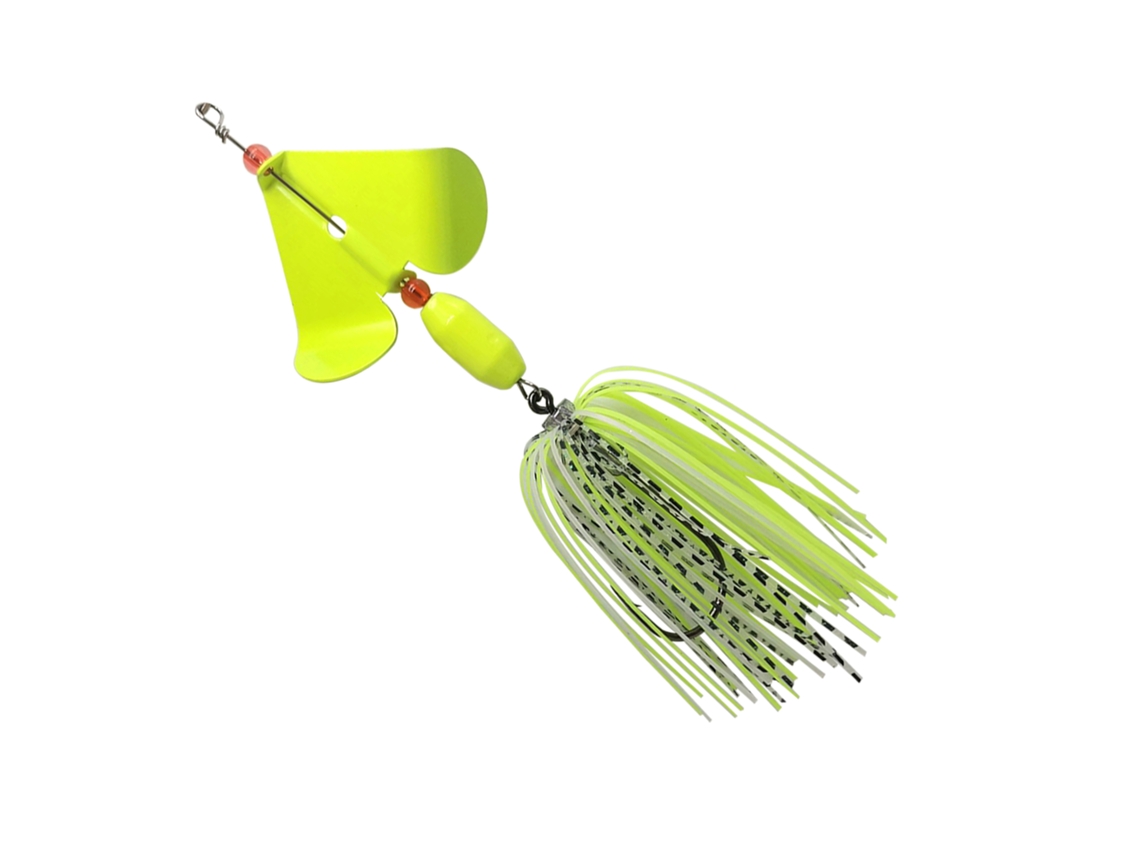 Isca Giratória (amarela Fluorescente) Com Lâminas De Engrenagem, Adequada Para Pesca.