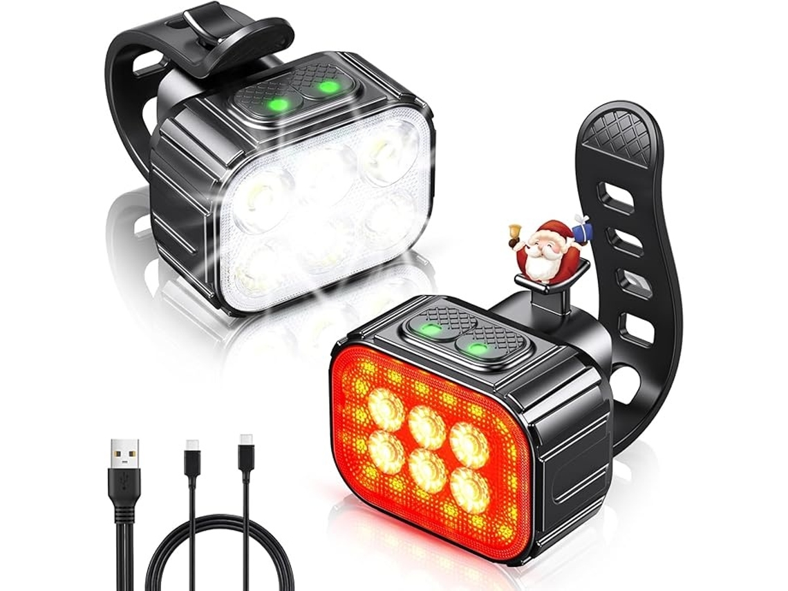 Lurelia Acessório Bicicleta Resistente À Água Recarregável Usb, Led, Leve, Elástico, 1100 Mah