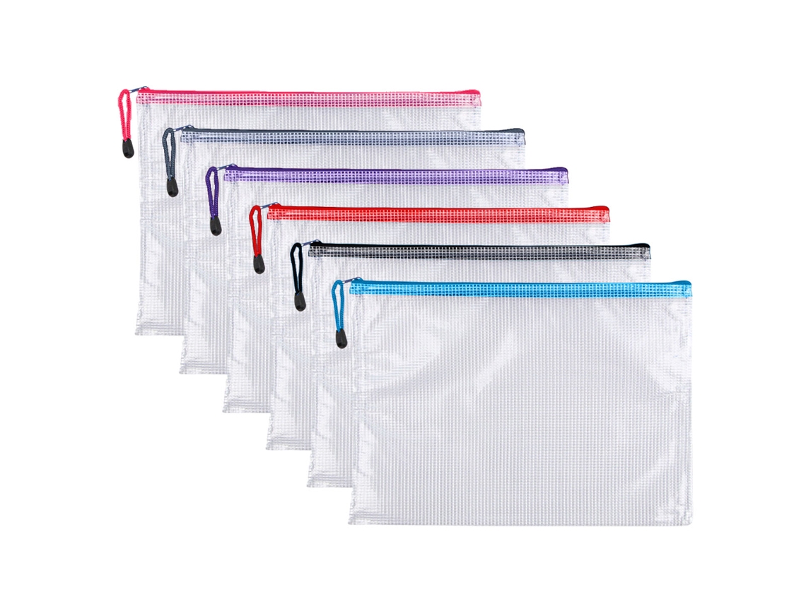 Bolsa Com Zíper De Malha Bolsa Com Zíper De Malha De Plástico À Prova D'Água Para Armazenamento De Material De Escritório Escolar Estilo3 ZMDECQNA