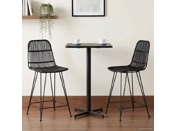 Vidaxl Banco De Bar 2 Unid. Preto 44 X 54 X 96 Cm Rattan E Aço