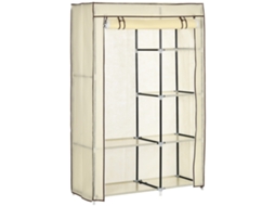 Guarda Roupa Sobre Rodas com 1 Cabide, 3 Prateleiras, 8x4x128cm, Branco py