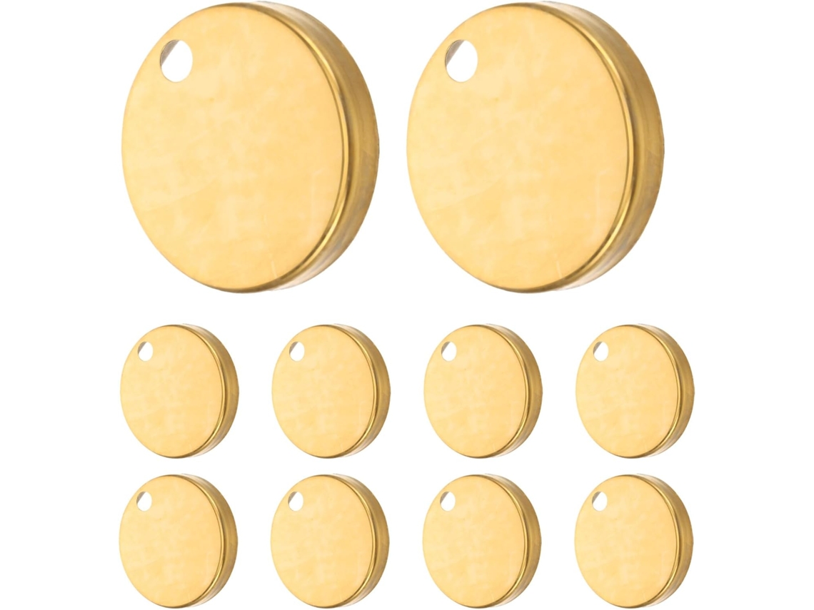 Conjunto De 10 Capas Decorativas Para Parafusos De Assento Sanitário, Em Aço Banhado A Ouro, 60 Mm.