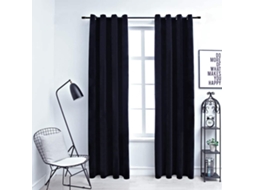 Vidaxl Cortinas Blackout Com Argolas 2 Pcs 140x245 Cm Veludo Preto