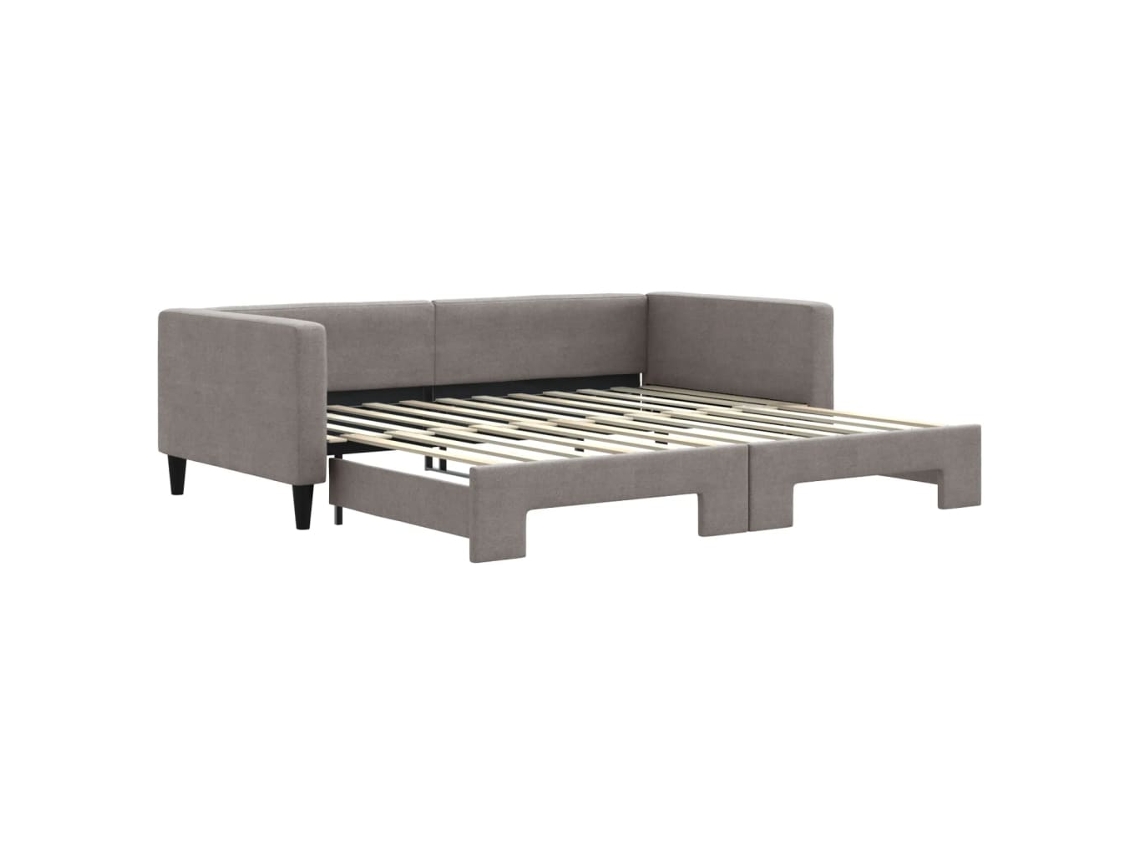 Sofá-cama Com Gavetão Vidaxl Marrom-acinzentado Tecido